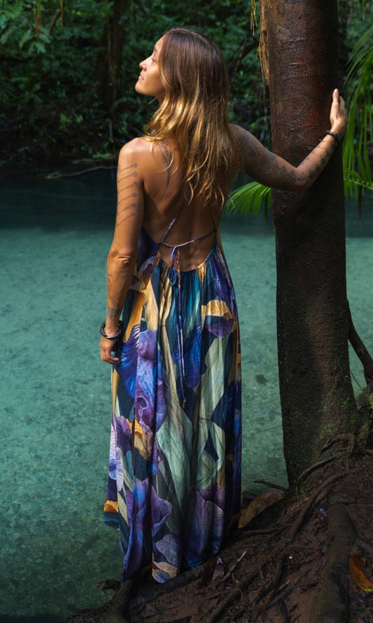 Halter Maxi Dress - Irises