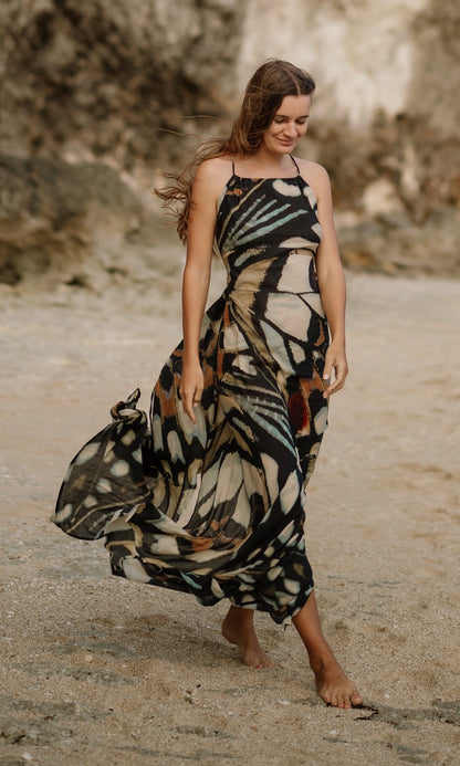 Halter Maxi Dress - Butterflies