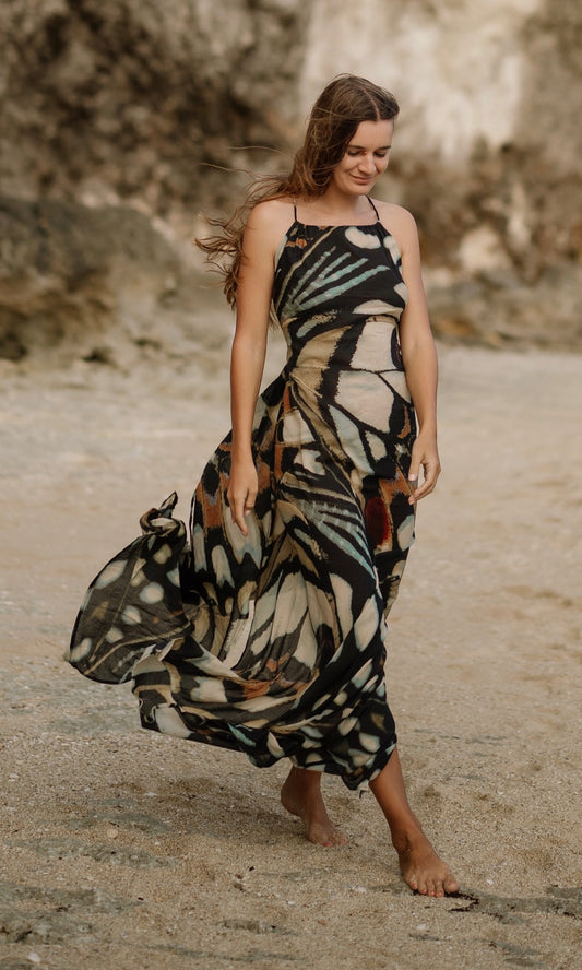 Halter Maxi Dress - Butterflies