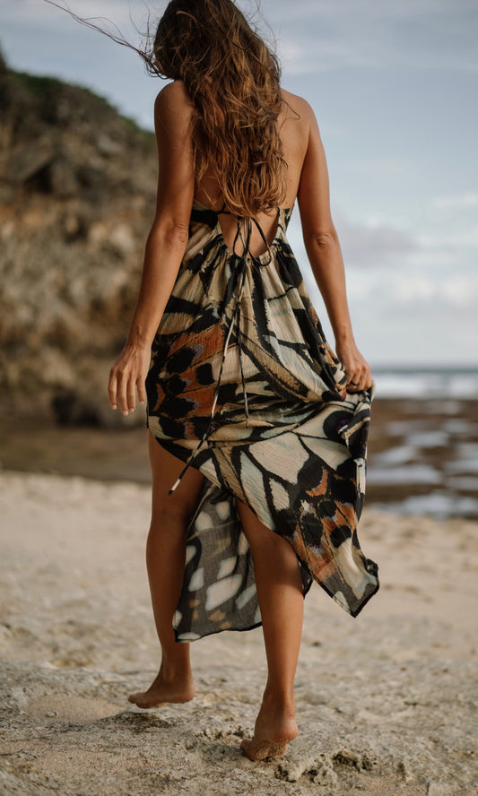 Halter Maxi Dress - Butterflies